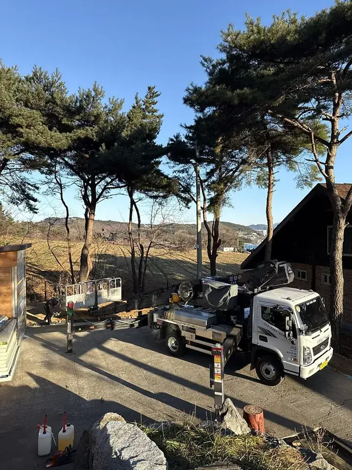 충남 보령 전원주택 소나무 벌목 현장